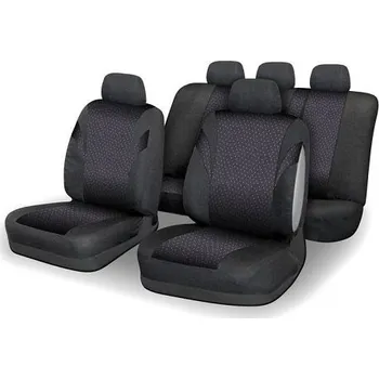 Potah na autosedačku Autopotahy černé na sedadla celého auta airbag bílé tečky