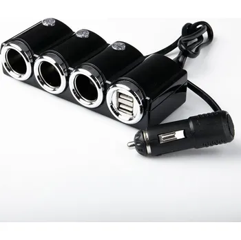 Rozbočovač do auta 3x autozásuvka 12V + 2x USB s vypínači