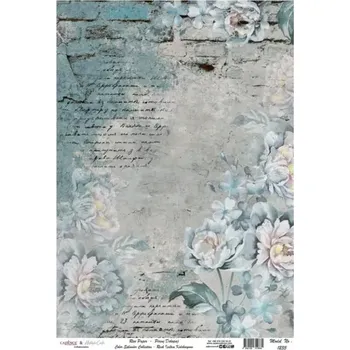 Umělecký papír Rýžový papír - 1235 - Cadence (Bledé květiny) - A4