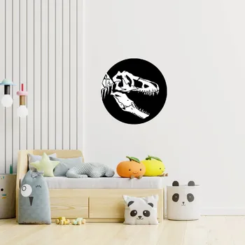 Samolepící dekorace Kruhová samolepka na zeď "T-Rex kostra" 60cm