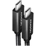 AXAGON datový a nabíjecí kabel USB-C na USB-C USB 3.2 Gen2 PD 100W 5A 4k HD ALU oplet 1,0 m černý