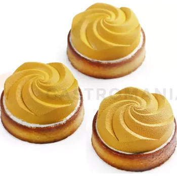 Kuchyňská sůl Silikonová forma na výrobu kulatých dekorací na vrcholky dortů, 6x 75 ml | DINARA KASKO, TART Small Spirals