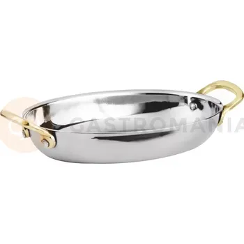 Servírovací stolek Oválná pánev s uchy, nerezová ocel, 500 ml, 185x135x32 mm | AMBITION, Charms