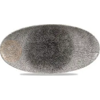 Oválný talíř 173x347 mm | CHURCHILL, Raku Quartz Black