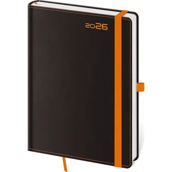 Diář Týdenní diář B6 Black Orange s poutkem