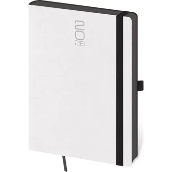 Diář Denní diář A5 Memory bílý s gumičkou