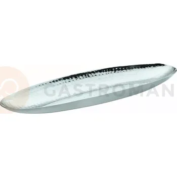 Plochý oválný tác z tepané nerezové oceli, 370x130 mm | AMBITION, Charms