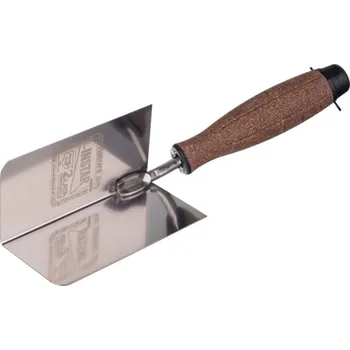 Zednická lžíce INSTRUMENT Lžíce nerezová koutová vyhlazovací 80x60mm korková rukojeť