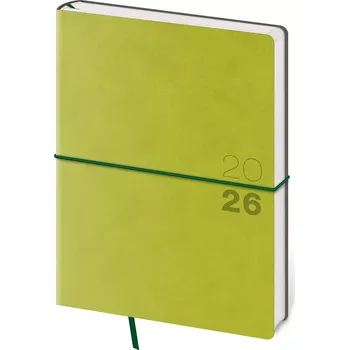 Diář Týdenní diář B6 Flexio zelený s gumičkou