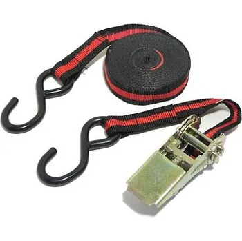 Upínací popruh Upínací popruh s kovovou ráčnou, 2 kovové háky, 5m x 25mm