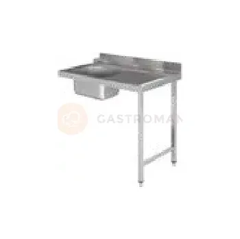 Počítačový stůl Vstupní nerezový stůl na 2 nohách, pravý 1100x700x850 mm | ASBER, DSTR-117-2L