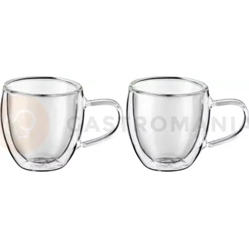 Servírovací stolek Kulatá termo sklenice s uchem, sada 2 kusů 250 ml, 80x95 mm | AMBITION, Mia