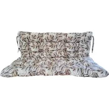 Zahradní nábytek Polstr a opěrka na zahradní houpačku - 130 cm - hnědý list - 130 cm