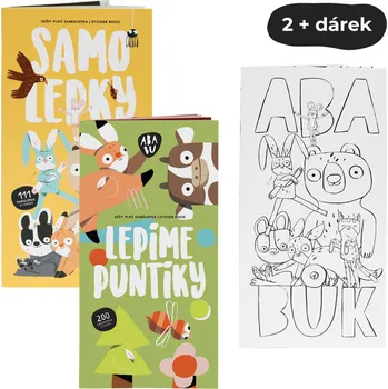omalovánky 2 samolepkové sešity + omalovánky zdarma