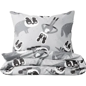 Povlečení Ababu Bavlněné povlečení Jezevec 90 x 130, 40 x 60 cm zipový uzávěr