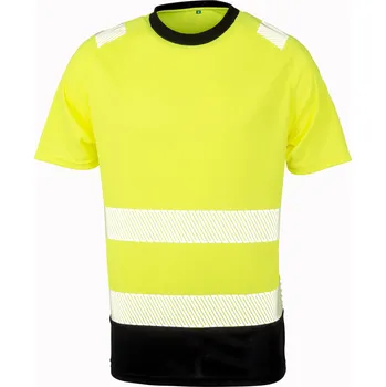Result Unisex recyklované bezpečnostní tričko R502X Fluorescent Yellow-Black L/XL
