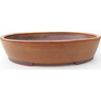Květináč Keramická bonsai miska 24 x 28 x 6 cm hnědá 155506