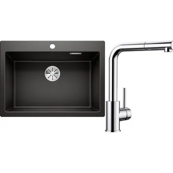 Kuchyňský dřez Set RS Blanco Pleon 8+ Blanco Mila-S (černá + chrom)