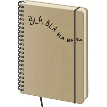 Zápisník Tečkovaný zápisník Twin L hnědý Bla bla (čtverečkovaný)
