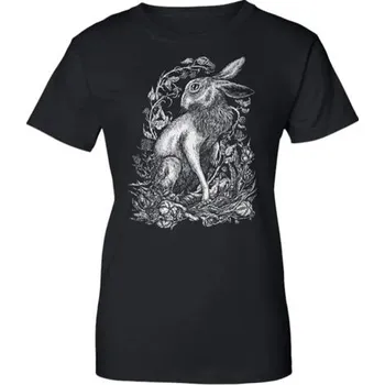 Dámské tričko Naav Zajíc, dámské tričko černé, druidská kolekce