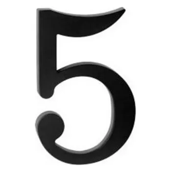 Domovní cedule INSTRUMENT Číslo domovní 5 černé 17,5cm plastové černé