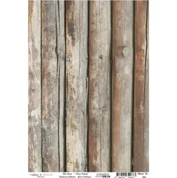 Umělecký papír Rýžový papír - 1114 - Cadence (Hnědé trámy) - A4