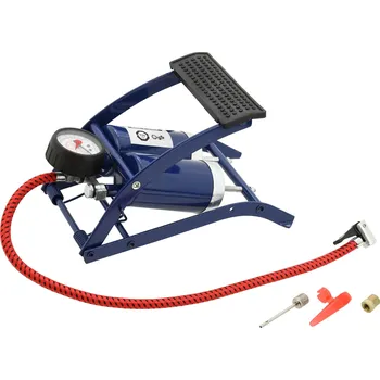 pumpička HUSTILKA NOŽNÍ 2. PÍSTOVÁ s měřičem tlaku kovová