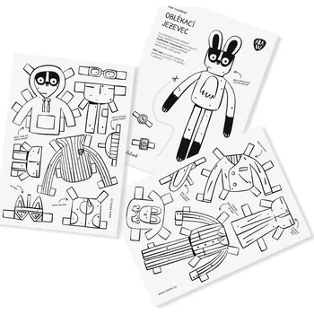 kreativní sada PDF tvoření / Oblékací jezevec / 15 oblečků