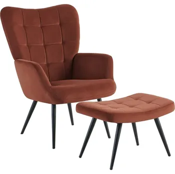 Obývací pokoj Křeslo s podnoží, hnědá Velvet látka/černá, HABEN