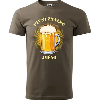 Pánské tričko Pánské tričko s potiskem Pivní znalec Velikost: M, Barva trička: Army