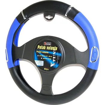 Autopotah Potah volantu modrý s lesklými doplňky na volant 37-39cm