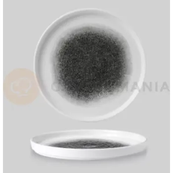 Talíř Plytký talíř se zvýšeným okrajem 210x20x210 mm | CHURCHILL, Raku Quartz Black