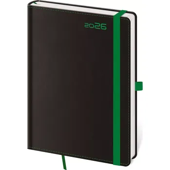 Diář Týdenní diář B6 Black Green s poutkem