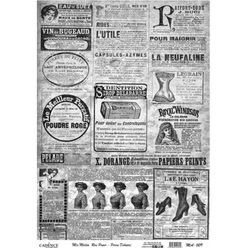 Umělecký papír Rýžový papír - 009 - Cadence (Černobílé noviny) - A4