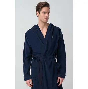 Pánský župan Vamp - Pánský froté župan s kapucí 20951 - Vamp blue marine L