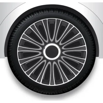 Poklice na kolo Poklice na Kola 14" černá+stříbrná kryty kol plastové SADA 4 ks