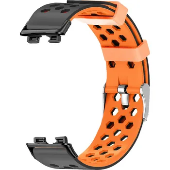 Chytré hodinky Perforovaný řemínek s přezkou Huawei Band 8/9/10 Barva: Černo-Oranžová