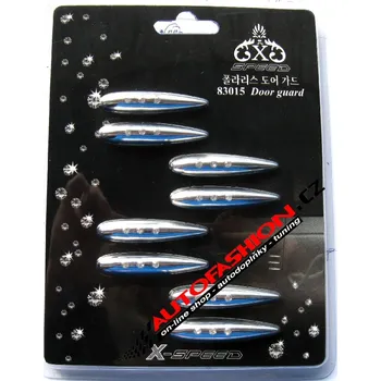 Samolepící dekorace Samolepicí dekorace tvar kapky, 8 kusů, cca 4cm chrom s krystaly