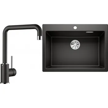 Granitový dřez Set RS Blanco Pleon 8+ Blanco Mili (černá + černá)