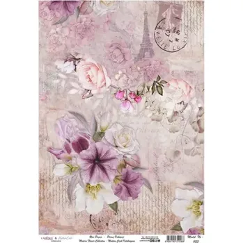 Umělecký papír Rýžový papír - 1153 - Cadence (Prokvetlá Paříž) - A4