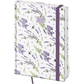 Diář Denní diář A5 Vario Lavender s gumičkou