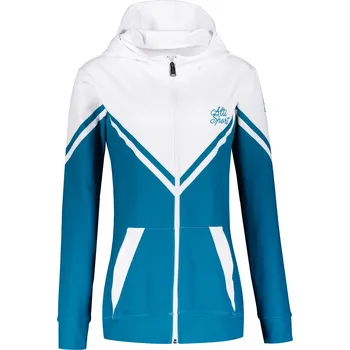 Dámská móda Dámská funkční mikina na zip premium ALTISPORT VOJ/ALW101MI02 PETROLEJOVÁ/BÍLÁ S