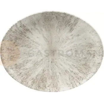 Oválný talíř coupe 229x270 mm | CHURCHILL, Studio Prints Stone Agate Grey