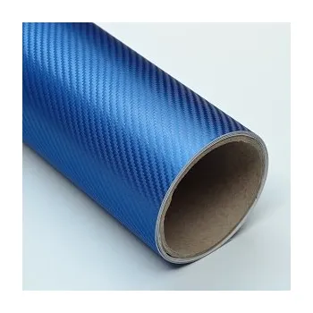 Polep vozidla Karbonová fólie modrá 3D plastická 150x180cm matná carbon