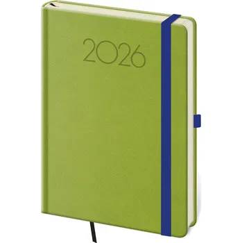 Diář Týdenní diář A5 New Praga zelený s gumičkou