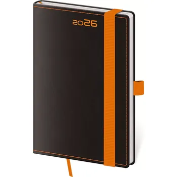 Diář Kapesní diář Black Orange s poutkem