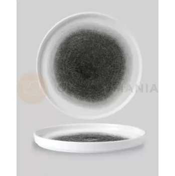 Talíř Plytký talíř se zvýšeným okrajem 260x20x260 mm | CHURCHILL, Raku Quartz Black