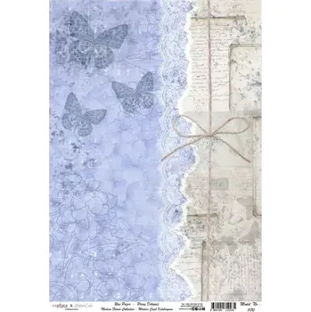 Umělecký papír Rýžový papír - 1170 - Cadence (Motýlí dopisy) - A3