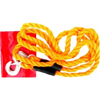 Tažné lano Tažné lano nosnost do 5000 Kg (5 tun) s háky z kovu a praporkem