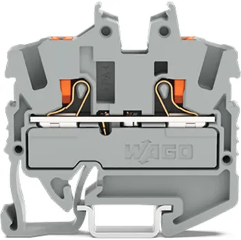 modulární přístroj a rozvaděč WAGO Svorka 2252-1201 2vodičová průchozí Mini s ovládacím tlačítkem 2,5 mm², šedá 2252-1201